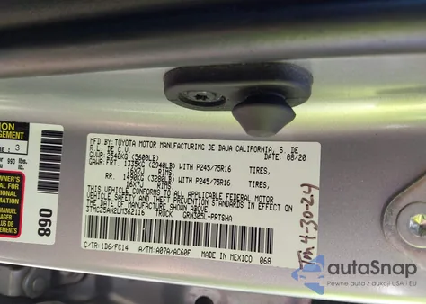 2020 Toyota Tacoma Sr5 V6 from USA, damaged, VIN 3TMCZ5AN2LM362116